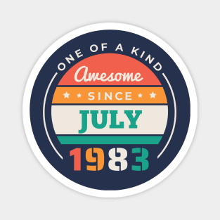 Retro Awesome Since July 1983 Birthday Vintage Bday 1983 Magnet